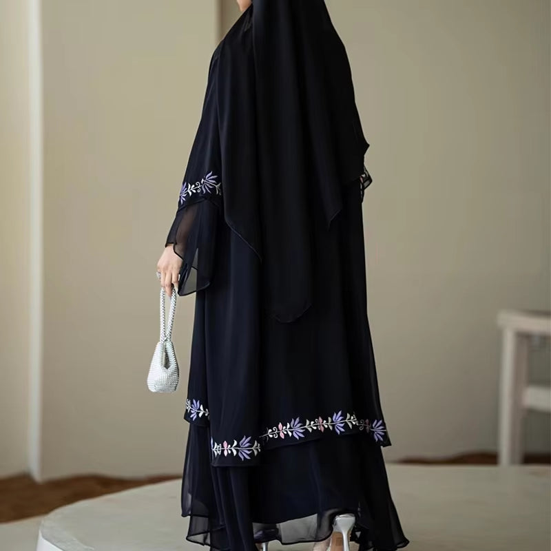 Premium Islamic Open Abaya with Custom Buttons – Elegant Women's Modest Dress