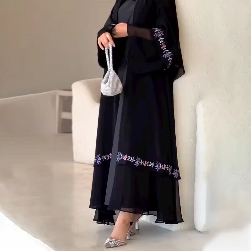 Premium Islamic Open Abaya with Custom Buttons – Elegant Women's Modest Dress